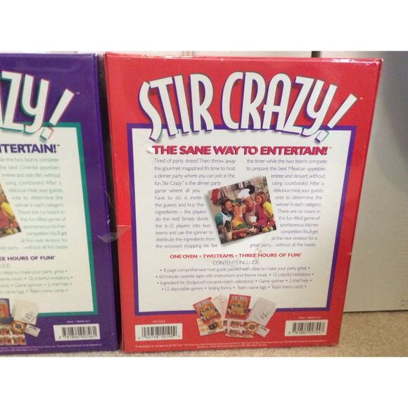 BRAND NEW 2 STIR CRAZY! ORIENTAL MEXICAN DINNER PARTY GAMES VINTAGE BOARD GAMES - Picture 6 of 6